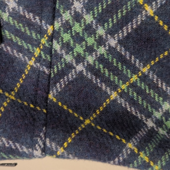 LL Bean Wool Plaid Skirt A-line Blue size 14 Petite - Picture 9 of 12
